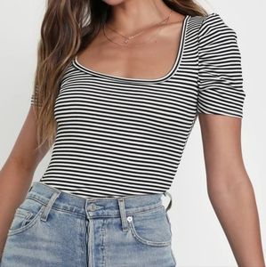 Lulus striped short sleeve top size S